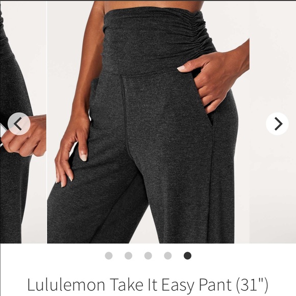 lululemon take it easy pant sz 6 HEATHERED BLACK - Picture 4 of 9